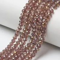 Electroplate Transparent Glass Beads Strands