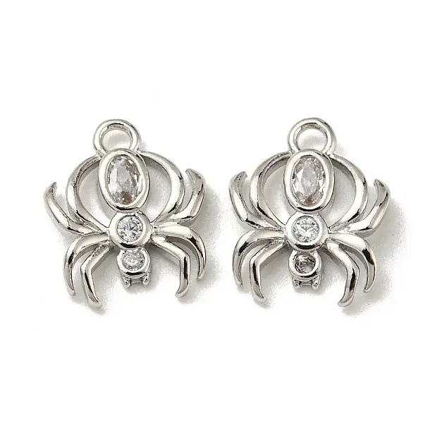 Brass Micro Pave Cubic Zirconia Charms