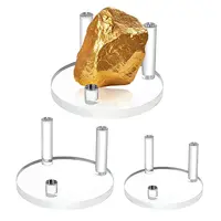 3Pcs 3 Styles Flat Round Acrylic Base Display Easel Stands