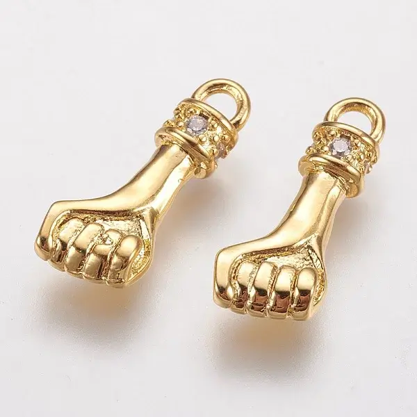 Brass Micro Pave Cubic Zirconia Pendants