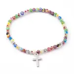 304 Stainless Steel Charm Stretch Bracelets