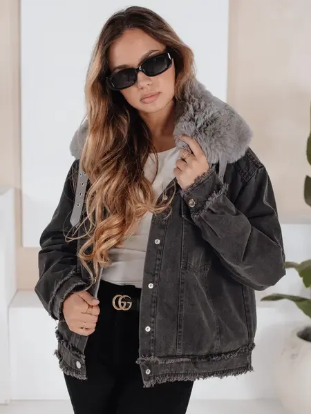 Dámská džínová bunda s kožešinou FURDENIM