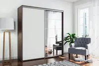 Šatní skříň Ska A21 Barva korpusu: Čokoláda, Rozměry: 150 cm, Dveře: Bílé