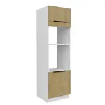 Vysoká skříňka pro vestavnou a mikrovlnou troubu Cremona 60 DPM-210 2F Barva korpusu: Bílá, Barva dvířek: Dub Cremona