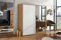 Šatní skříň Ska A20 XL Barva korpusu: Dub - Craft zlatý, Rozměry: 125 cm, Dveře: Bílé