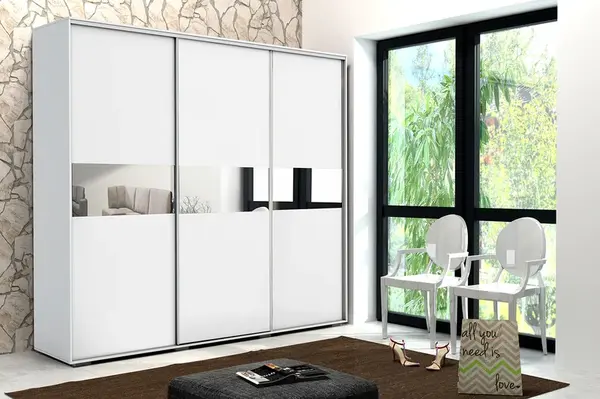 Šatní skříň Ska A27 XL Barva korpusu: Bílá, Rozměry: 278 cm, Dveře: Bílé