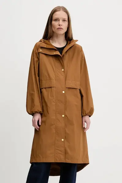 Bunda Barbour NABOO hnědá barva, přechodná, oversize, LSP0241