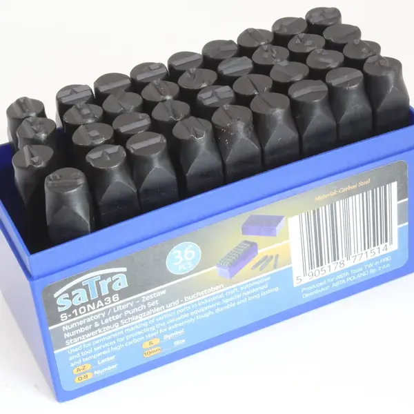 Razící matrice písmen a čísel, sada 36 ks, 10 mm - SATRA