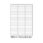 Samolepiace etikety 70 x 15 mm, 57 etikiet, A4, 100 listov