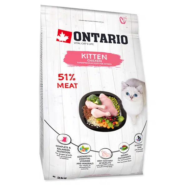 ONTARIO Kitten chicken granule pro kočky, Hmotnost balení (g): 2 kg