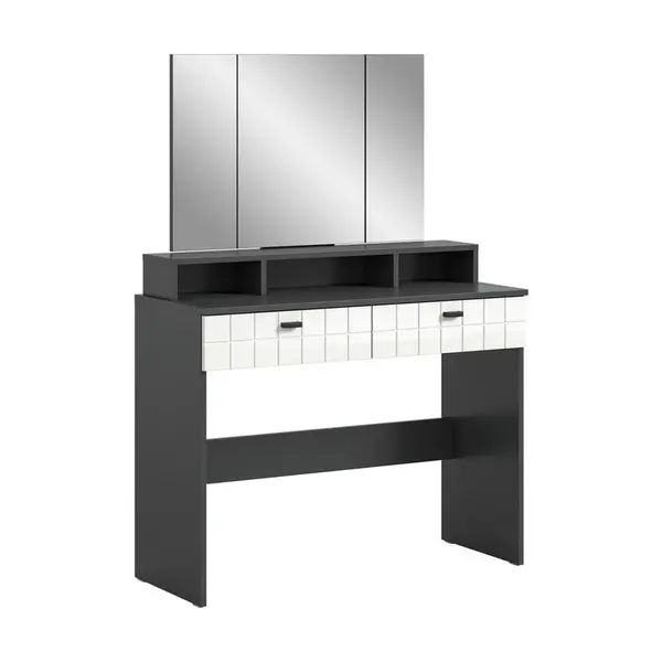 MID.YOU TOALETNÍ STOLEK, antracitová, barvy stříbra, vysoce lesklá bílá, 100/142/42 cm