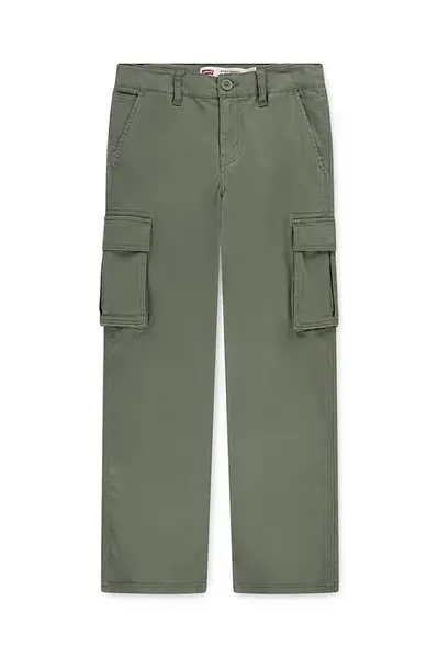 Dětské kalhoty Levi's 578 BAGGY FIT CARGO PANTS zelená barva, 9EN809