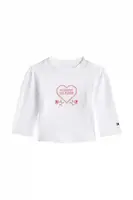 Kojenecké tričko s dlouhým rukávem Tommy Hilfiger bílá barva, KN0KN02057