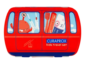 CURAPROX Travel set KIDS červený