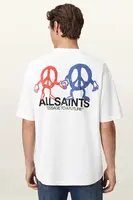 Bavlněné tričko AllSaints BEDFELLOW pánské, bílá barva, s potiskem, M001PD