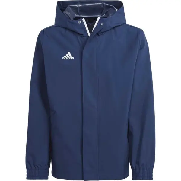 adidas ENTRADA 22 ALL WEATHER JACKET Juniorská fotbalová bunda, tmavě modrá, velikost