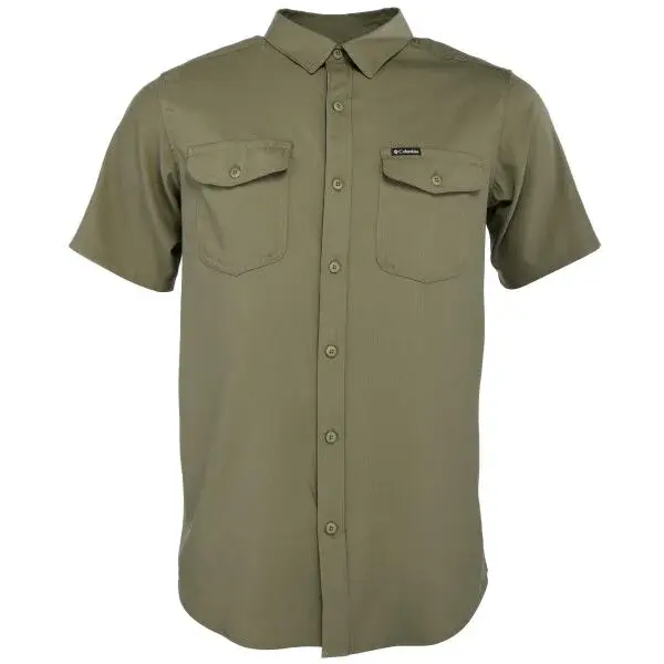 Columbia UNTILIZER II SOLID SHORT SLEEVE SHIRT Pánská košile, khaki, velikost