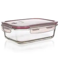 Dóza skleněná LORA s víčkem, bordó 550 ml