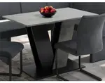 Jedálenský stôl Judith 110x70 cm, čierny/tmavý betón%
