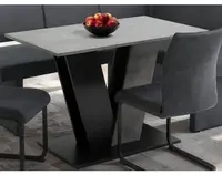 Jedálenský stôl Judith 110x70 cm, čierny/tmavý betón%