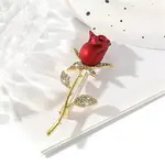 Rose Alloy Enamel Brooches