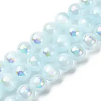 Plating Natural Selenite Beads Strands