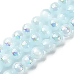 Plating Natural Selenite Beads Strands