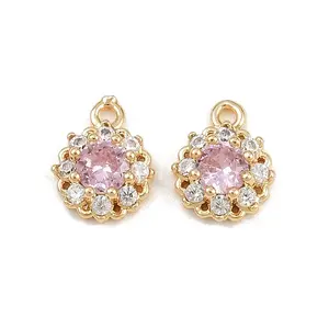 Brass Micro Pave Cubic Zirconia Pendants