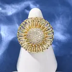 Brass Micro Pave Cubic Zirconia Cuff Open Rings