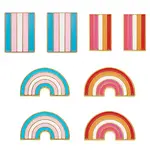 8Pcs 4 Styles Rainbow Enamel Pin