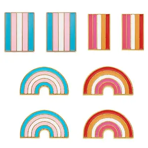 8Pcs 4 Styles Rainbow Enamel Pin