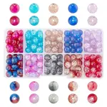 Round Transparent Crackle Glass Beads