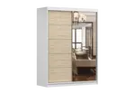 Šatní skříň Vista 05 Barva korpusu: Bílá, Dveře: Dub sonoma / zrcadlo