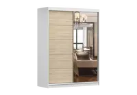 Šatní skříň Vista 05 Barva korpusu: Bílá, Dveře: Dub sonoma / zrcadlo