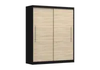Šatní skříň Rico II Barva korpusu: Černá, Dveře: Dub sonoma