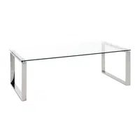 XXXL KONFERENČNÍ STOLEK, barvy nerez oceli, kov, sklo, 120/60/40 cm