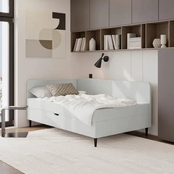 P & B AMERICKÁ POSTEL, 90/200 cm, šedá