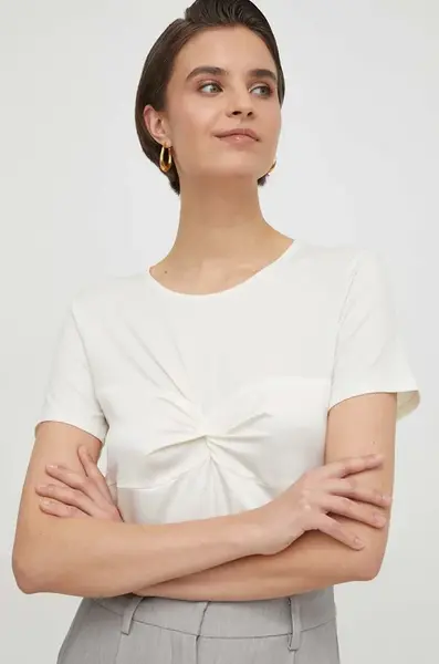 Tričko Sisley béžová barva