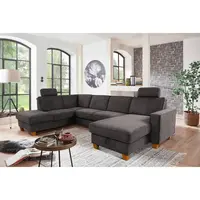 Sit & More SEDACÍ SOUPRAVA, textil, tmavě šedá