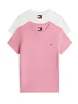 Tommy Jeans Tričko  ružová / biela