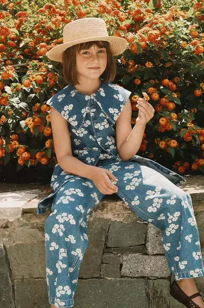 Dětské rifle Tinycottons BLOSSOMS DENIM JEANS