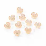 Electroplated 3-petal Flower Resin Cabochons