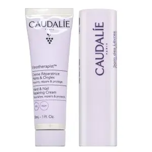 Caudalie Vinotherapist sada pro péči o pleť Hand & Nail Repairing Cream + Lips Conditioner 30 ml + 4,5 g