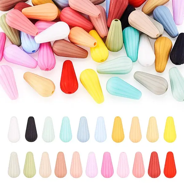 42Pcs 21 Colors Silicone Focal Beads