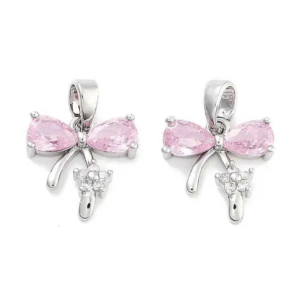 Brass Micro Pave Cubic Zirconia Pendants