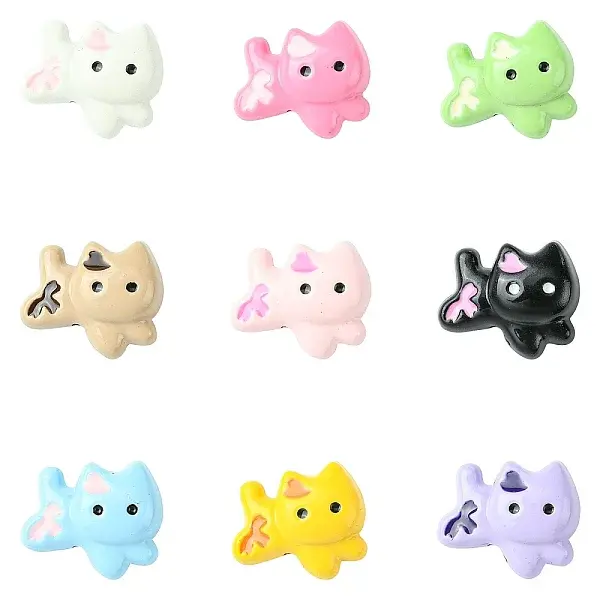 45Pcs 9 Colors Baking Painted Zinc Alloy Beads