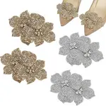 4Pcs 2 Colors Cloth Rhinestone Shoe Decorations