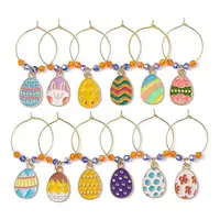 Easter Egg Alloy Enamel Wine Glass Charms