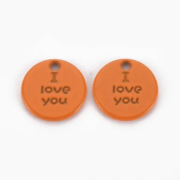 Spray Painted Alloy Charms for Valentine's Day