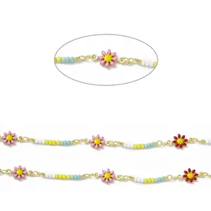 Handmade Brass Flower Link Chains